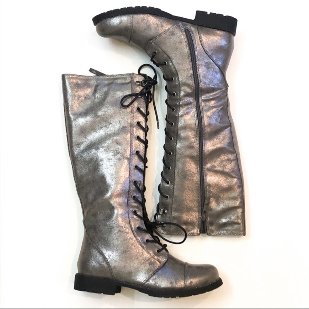 Dirty Laundry Roset Tall Combat Boot Grey Shimmer